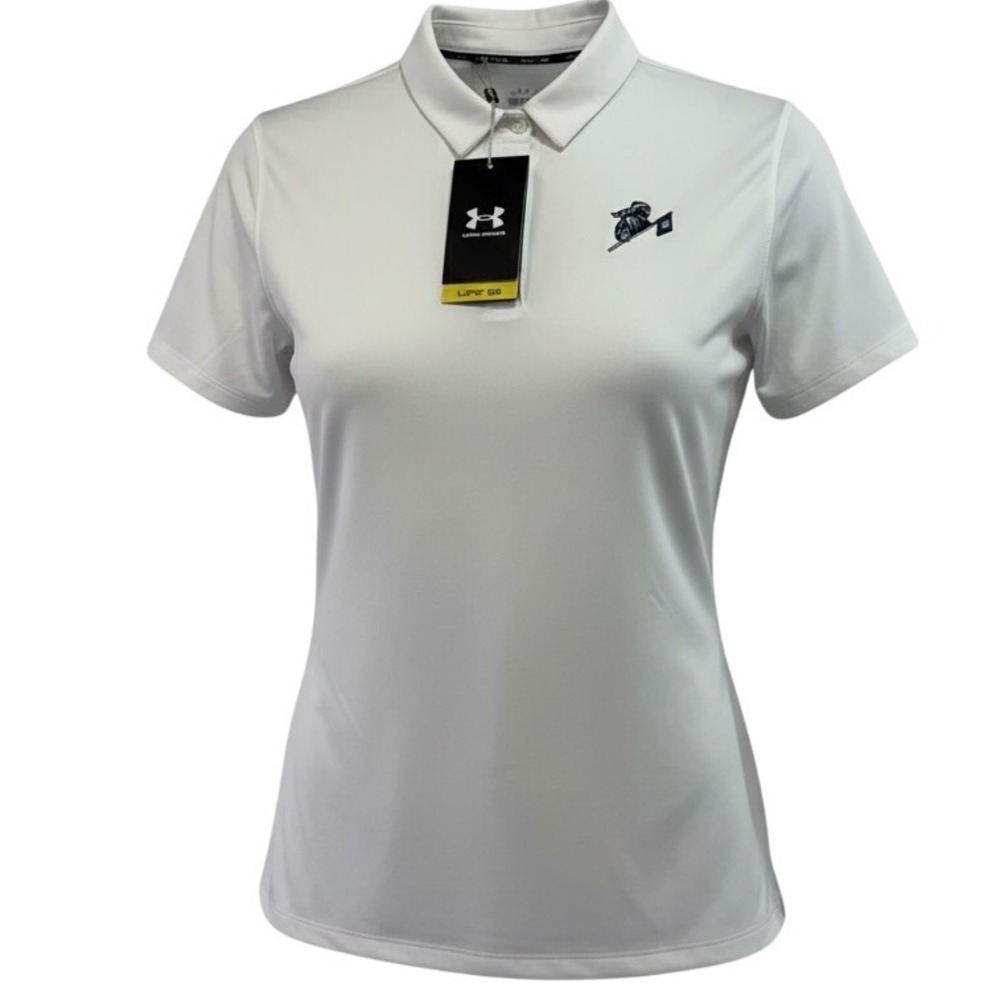 Under Armour / Great River CC Women Medium White Golf Polo Shirt (S21) NWTs